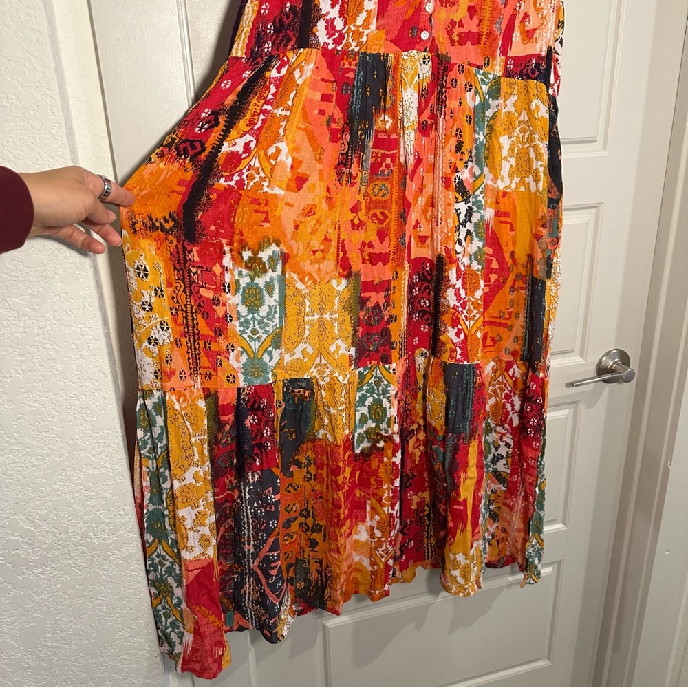 Coldwater Creek Rosa Red Patchwork Sleeveless Max… - image 2